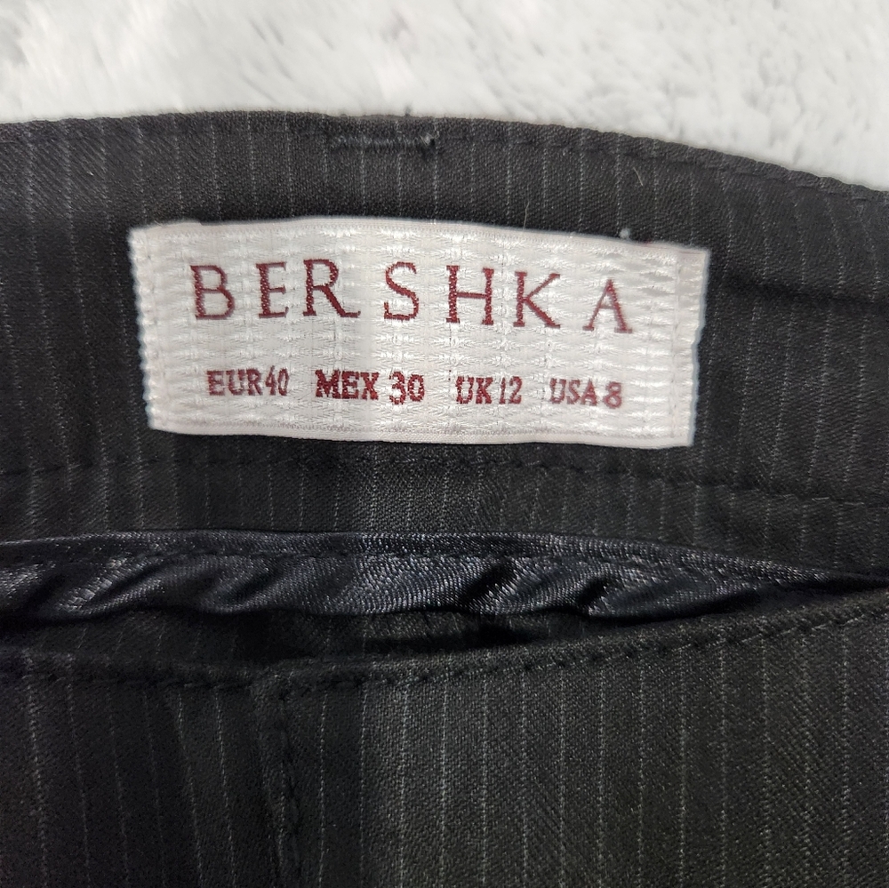 Bershka Dark Gray Striped Pants